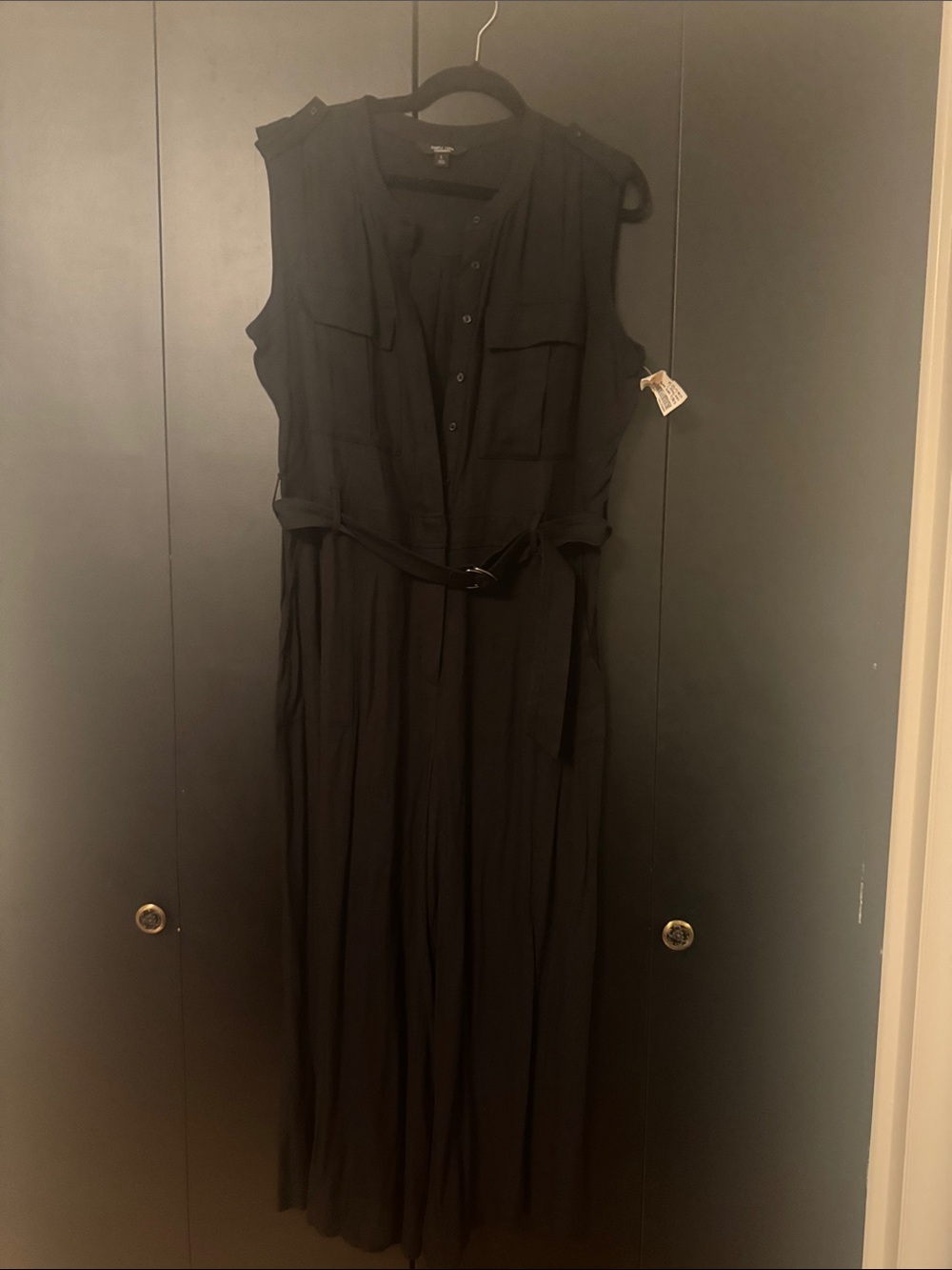 Simply Vera Vera Wang Sleeveless Black Belted Jumpsuit